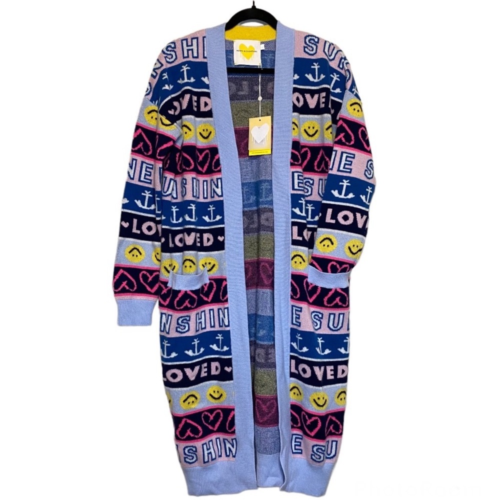 Anthro Kerri Rosenthal Multi Media Long Cashmere Cardigan Size XS